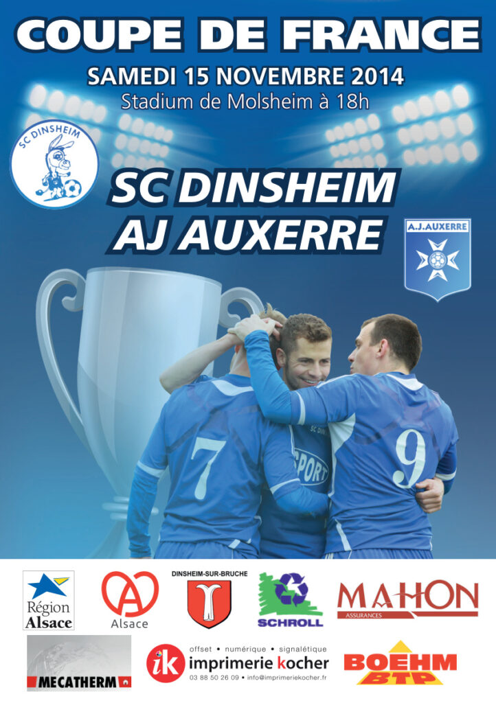 Couverture du programme SC Dinsheim – AJ Auxerre, 15 novembre 2014